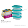 Plastic Food container, 8pcs Rect. Storage Box Set
